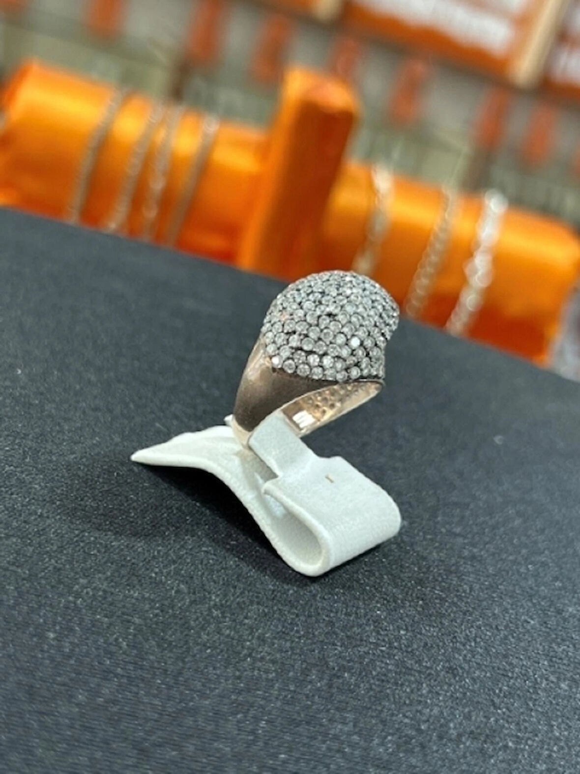 Su Yolu Kubbe Modeli Taşlı Gümüş Kadın Yüzük
