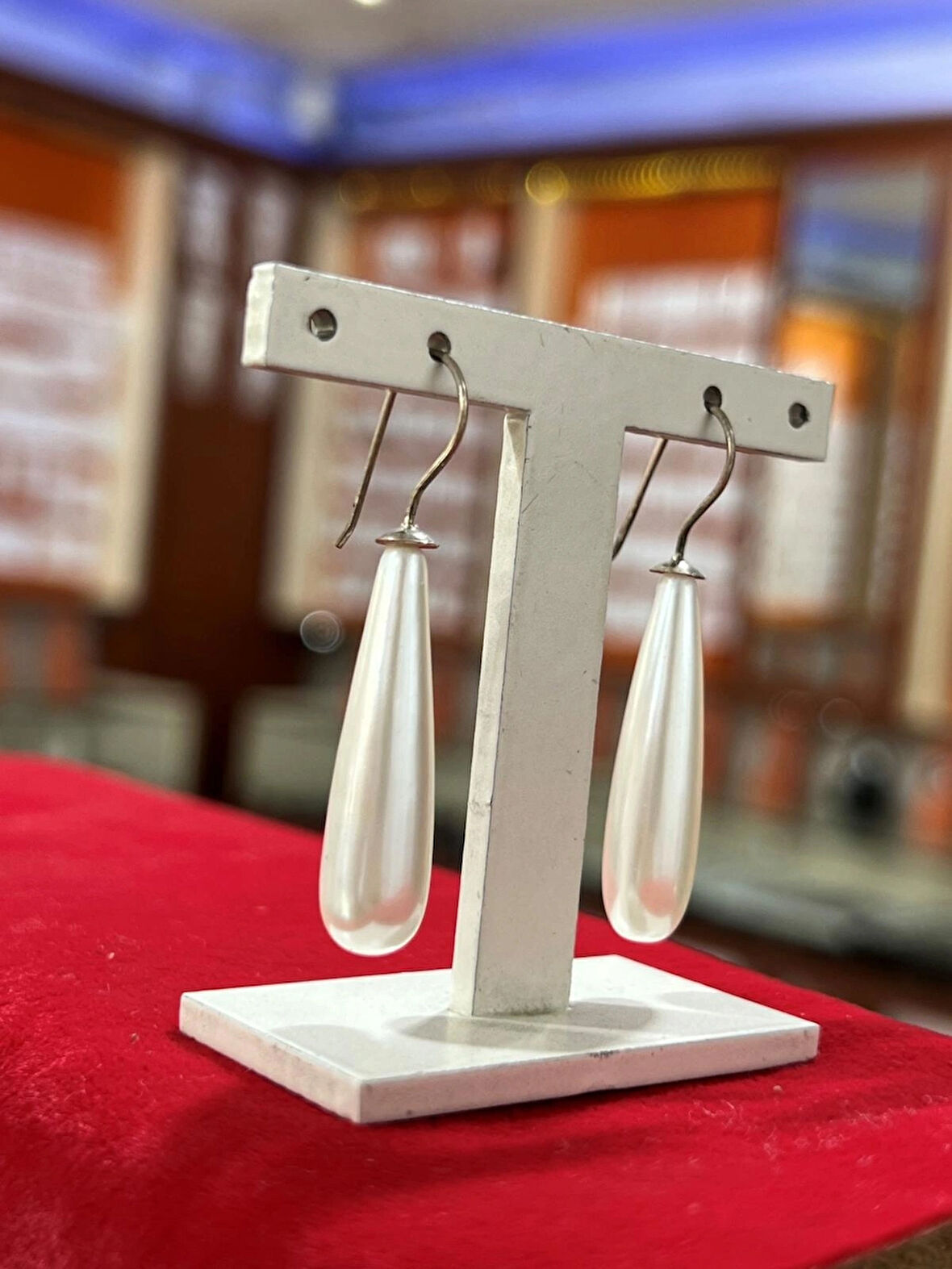 Damla Modeli Asmalı Inci Gümüş Kadın Küpe