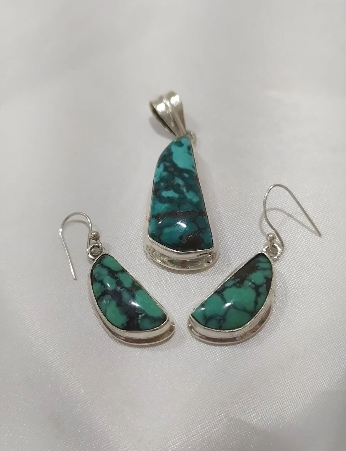 Mekik Modeli İkili Set Küpe Yüzük Takım Gümüş Kadın Set