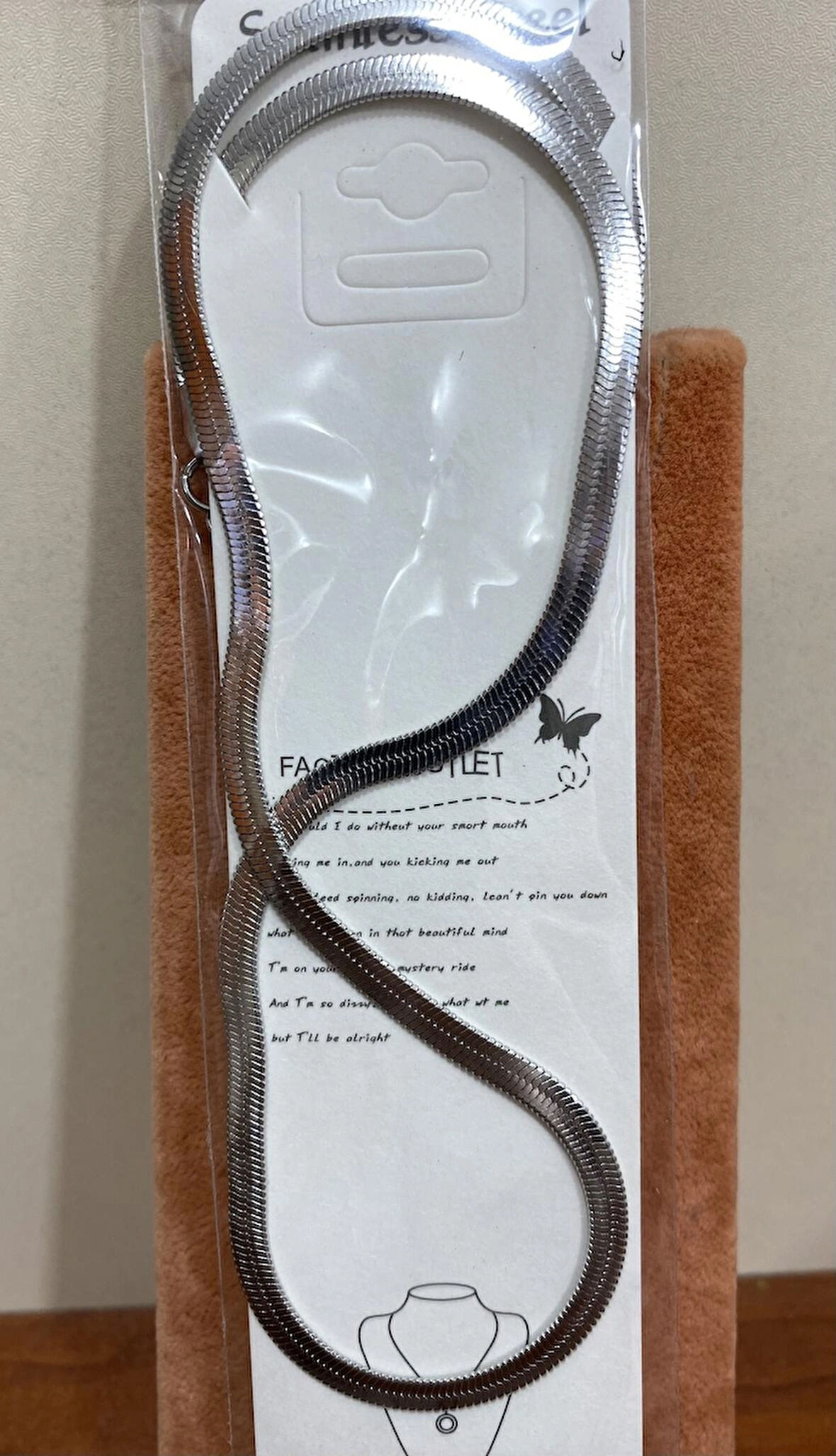 Gümüş Kaplama Çelik Ezme Zincir Unisex Kolyesi