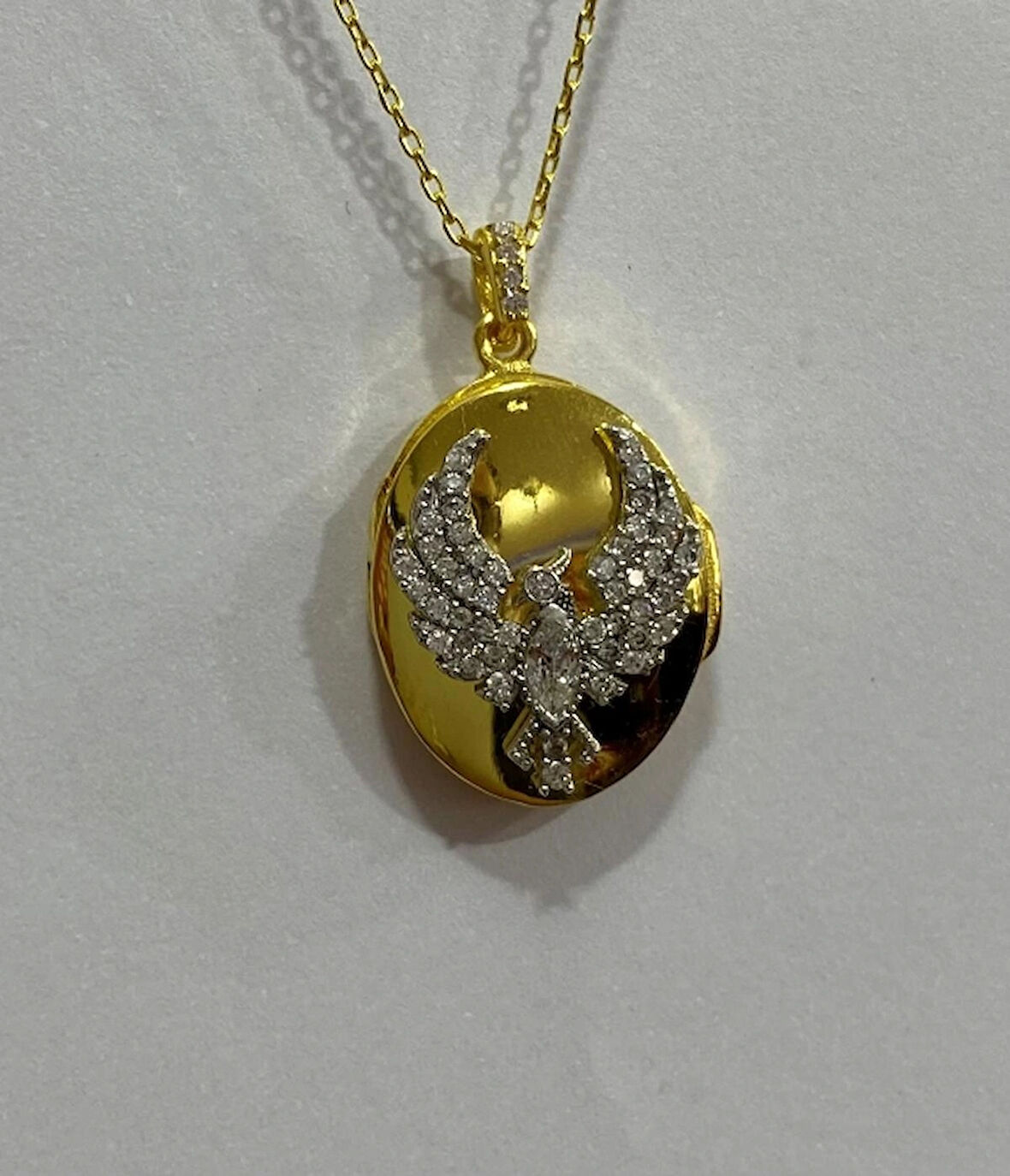 Açılır Kapanır Resimli Gümüş Şans Kolyesi