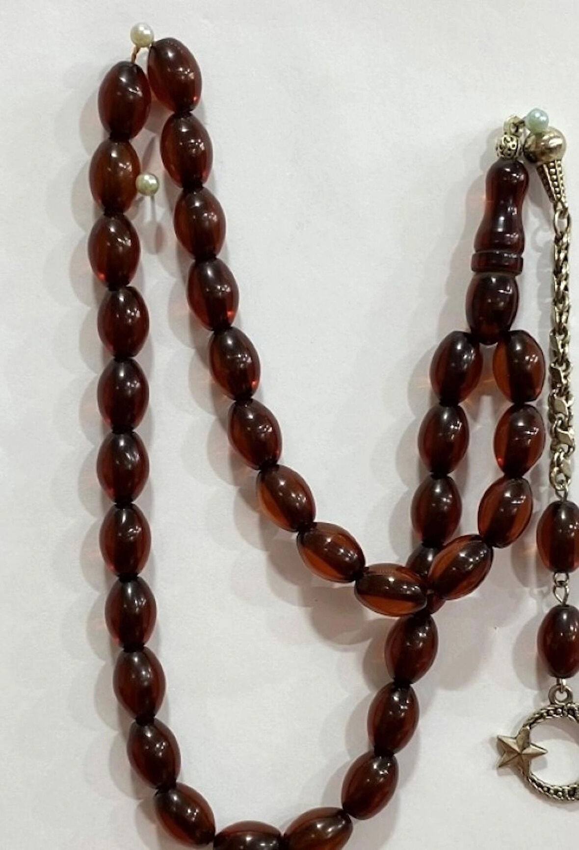 Ateş Kehribar Kahve Beyzi Modeli Usta İşçilik Tespih