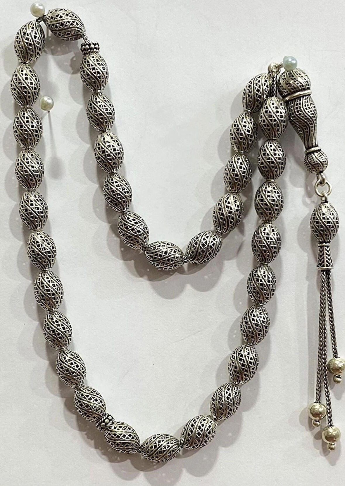 Tespih Vizyon İşlemeli Gümüş Tespih