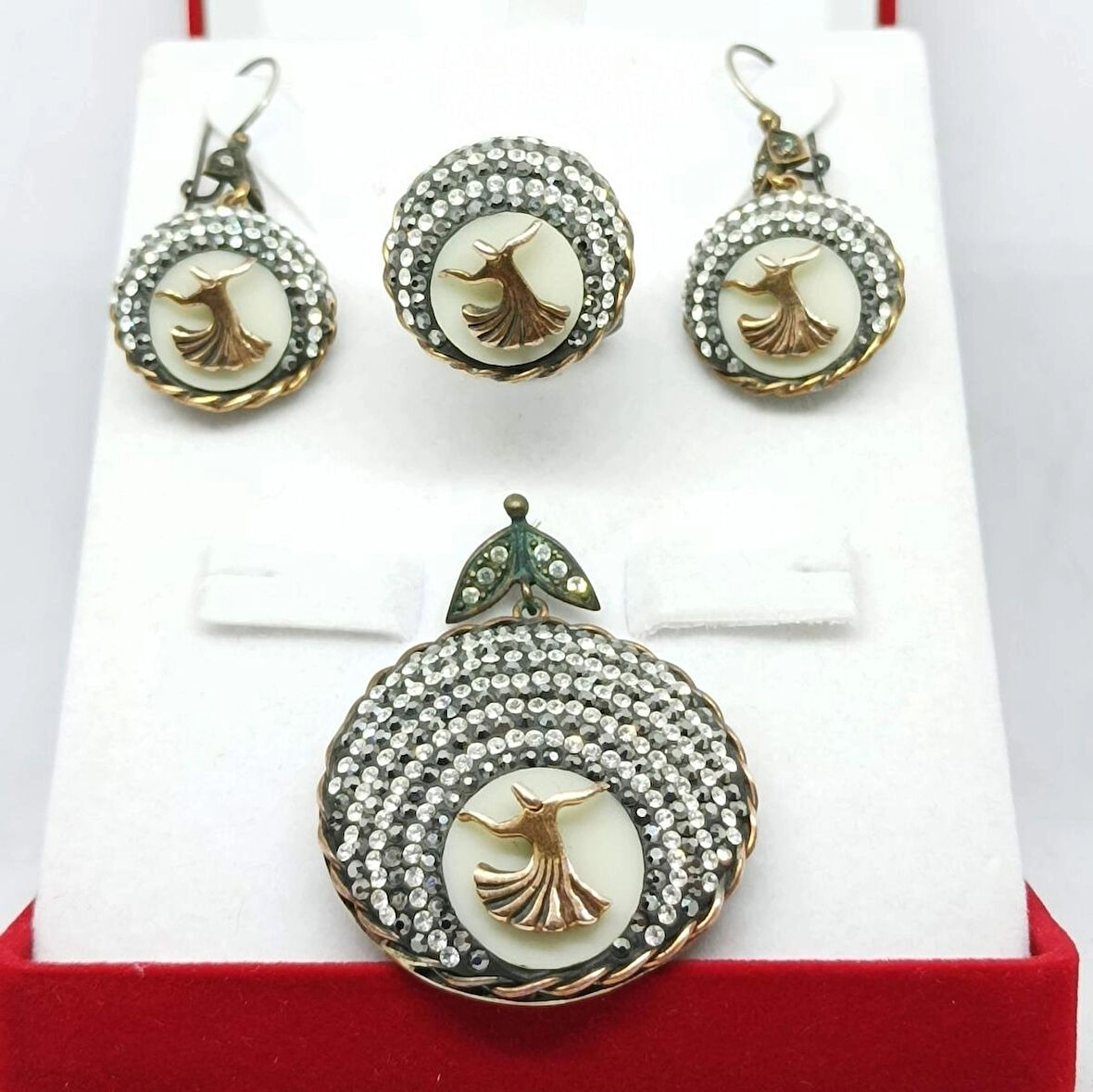 Mevlana Modeli Otantik Üçlü Gümüş Set & Takım