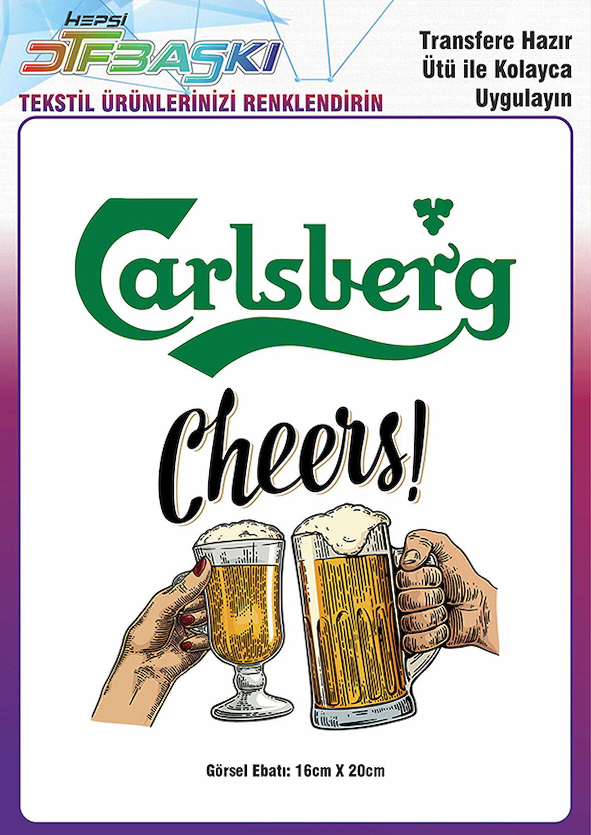 Cheers Ütü ile Yapışan Tekstil DTF Baskı