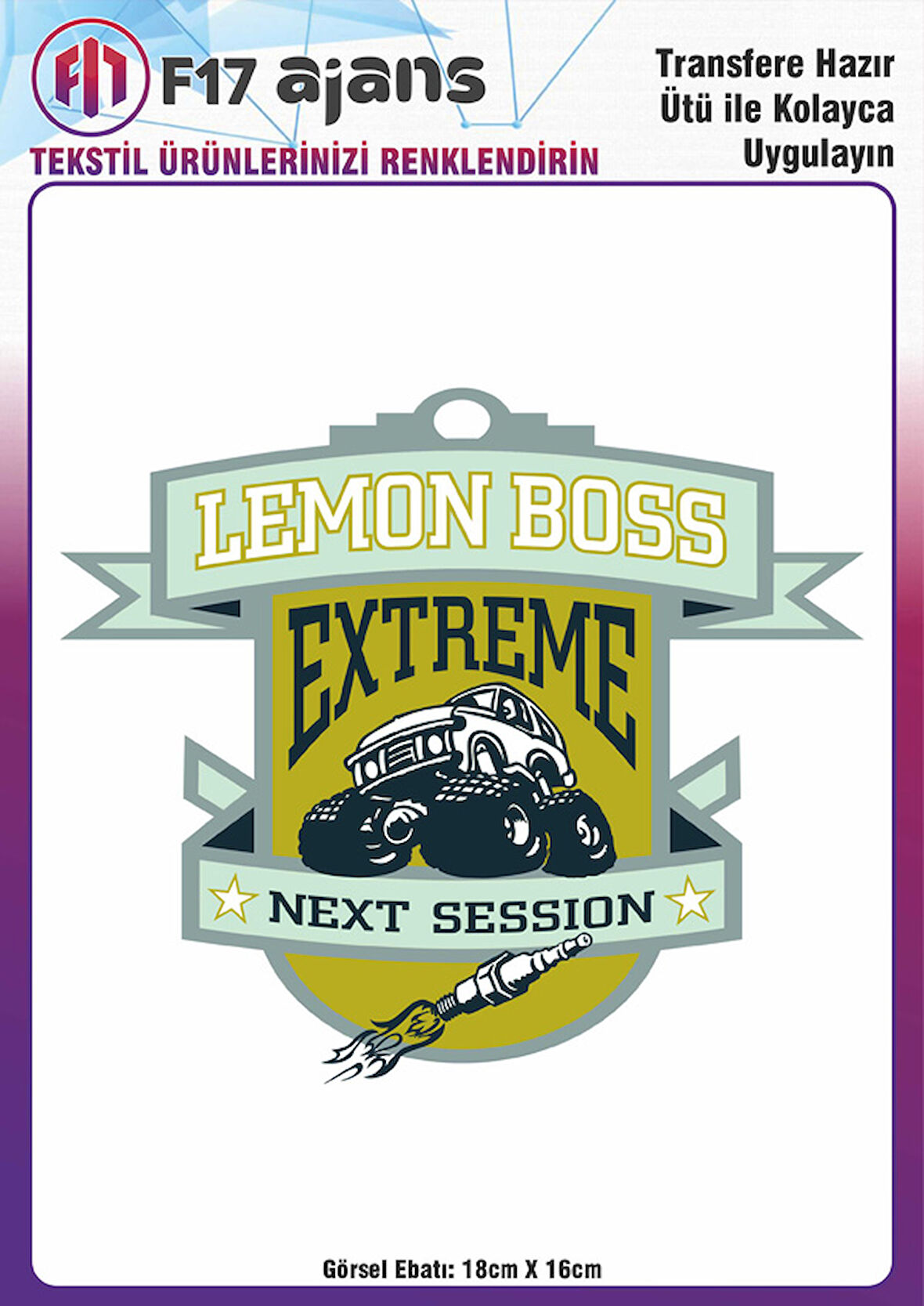Ütü Ile Yapışan Tekstil Dtf Baskı Görseli Lemon Boss