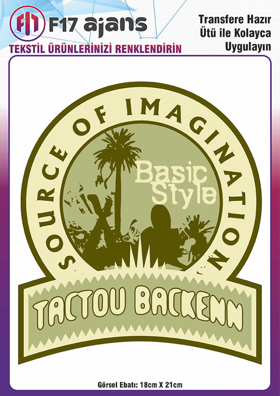 Ütü Ile Yapışan Tekstil Dtf Baskı Görseli Basic Style