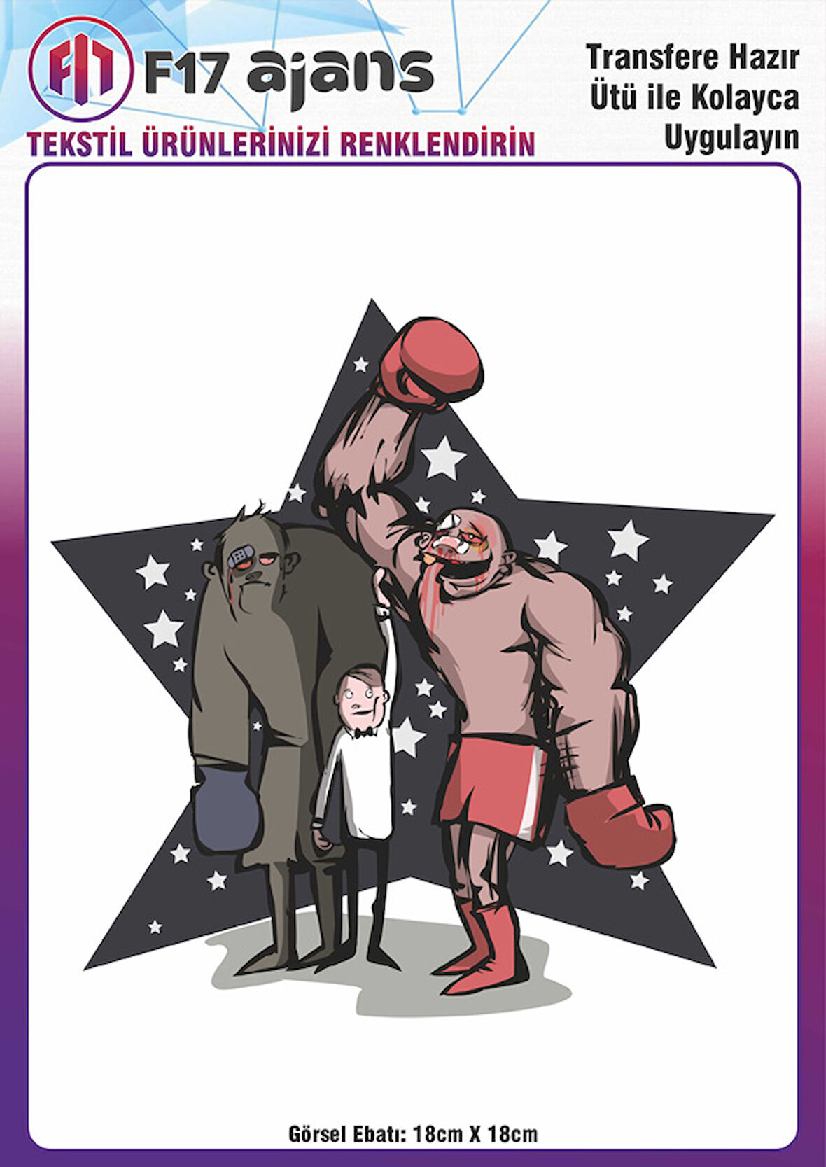 Ütü Ile Yapışan Tekstil Dtf Baskı Görseli Boksör