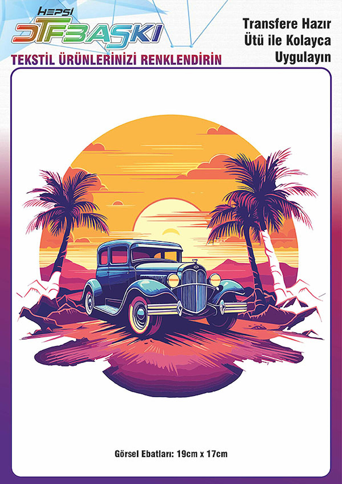 Ütü ile Yapışan Tişört Tekstil Dtf Transfer Baskı