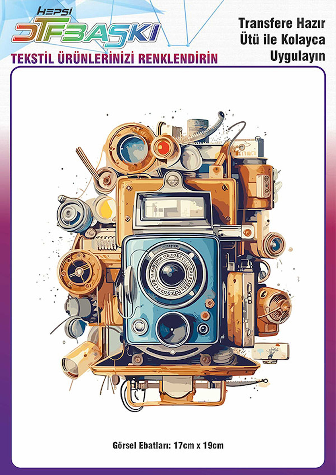 Ütü ile Yapışan Tişört Tekstil Dtf Transfer Baskı