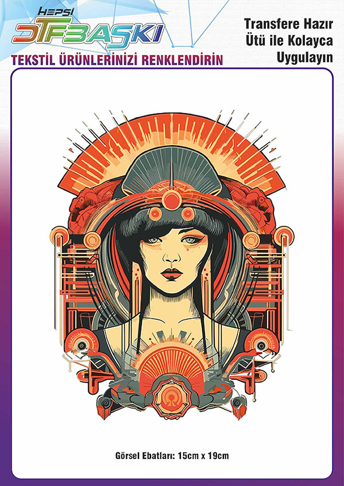 Ütü ile Yapışan Tişört Tekstil Dtf Transfer Baskı