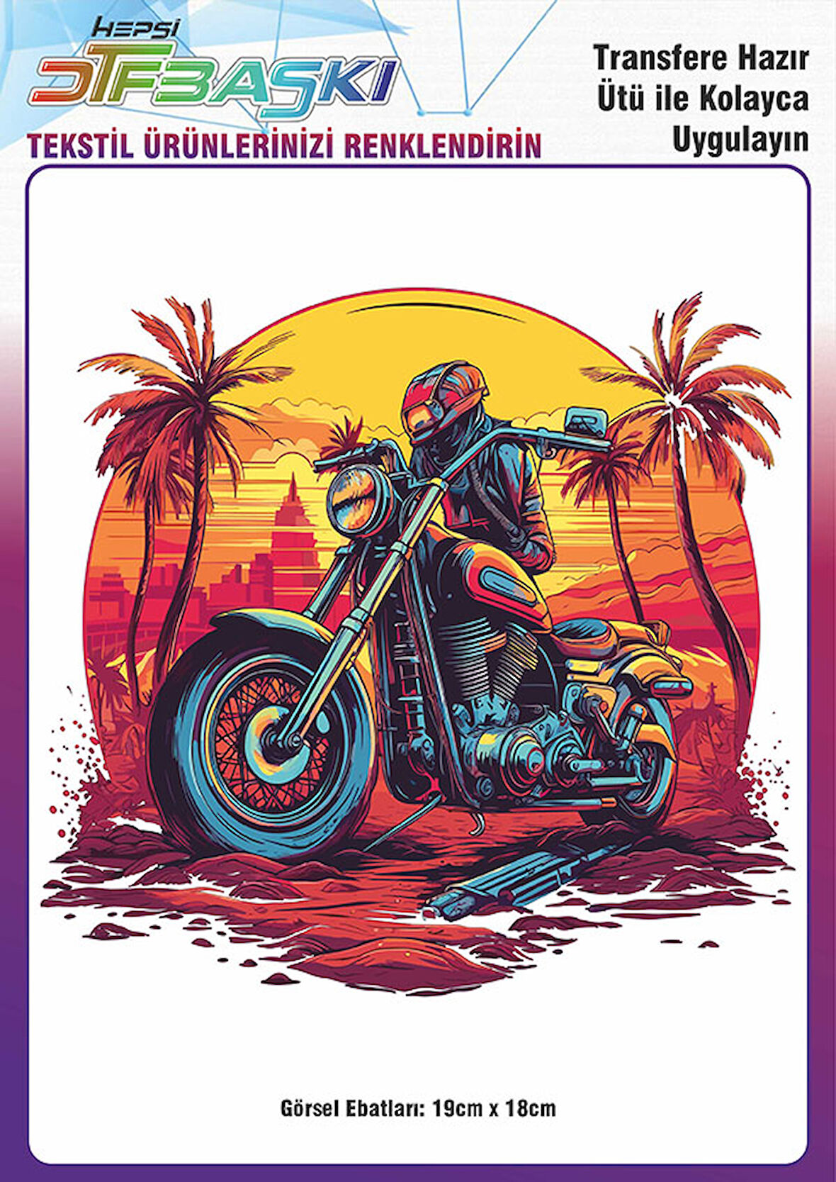 Ütü ile Yapışan Tişört Tekstil Dtf Transfer Baskı