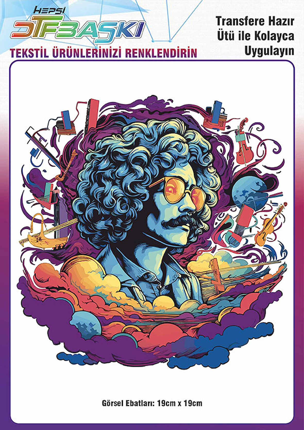 Ütü ile Yapışan Tişört Tekstil Dtf Transfer Baskı