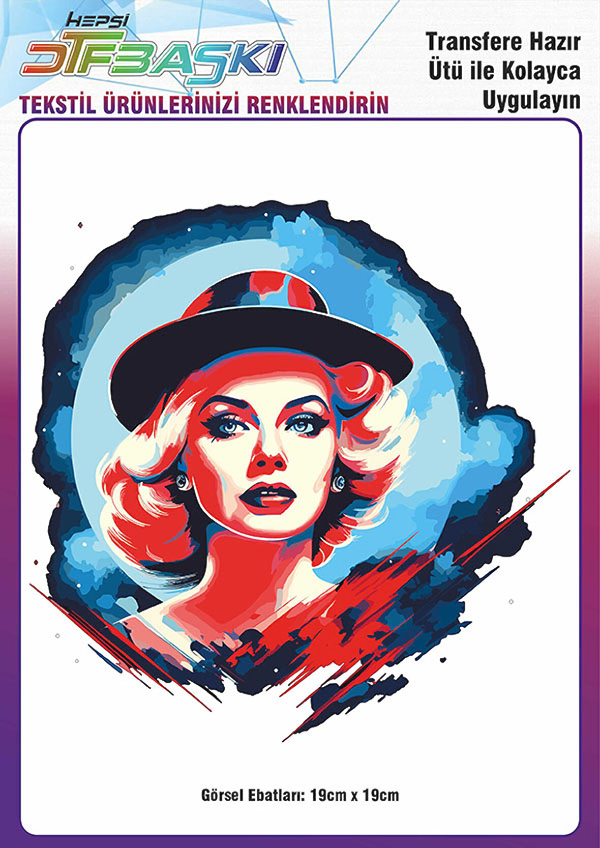 Ütü ile Yapışan Tişört Tekstil Dtf Transfer Baskı