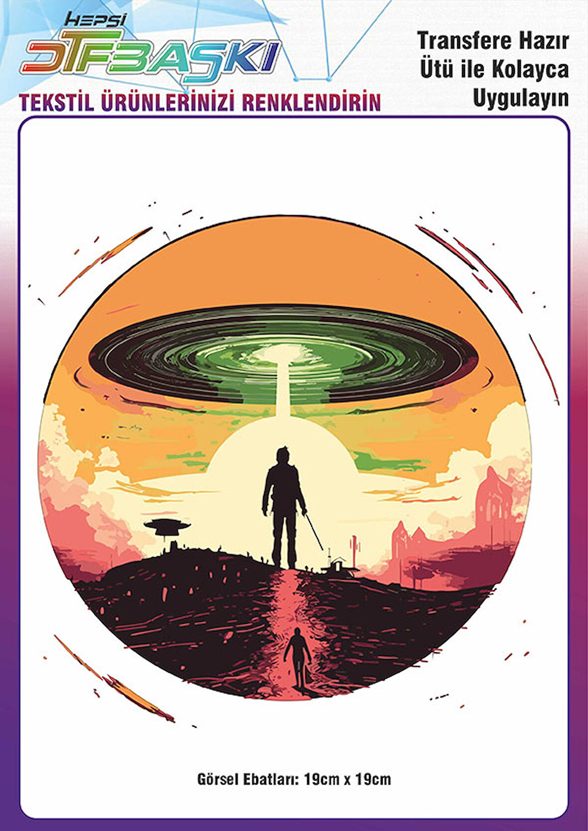 Ütü ile Yapışan Tişört Tekstil Dtf Transfer Baskı