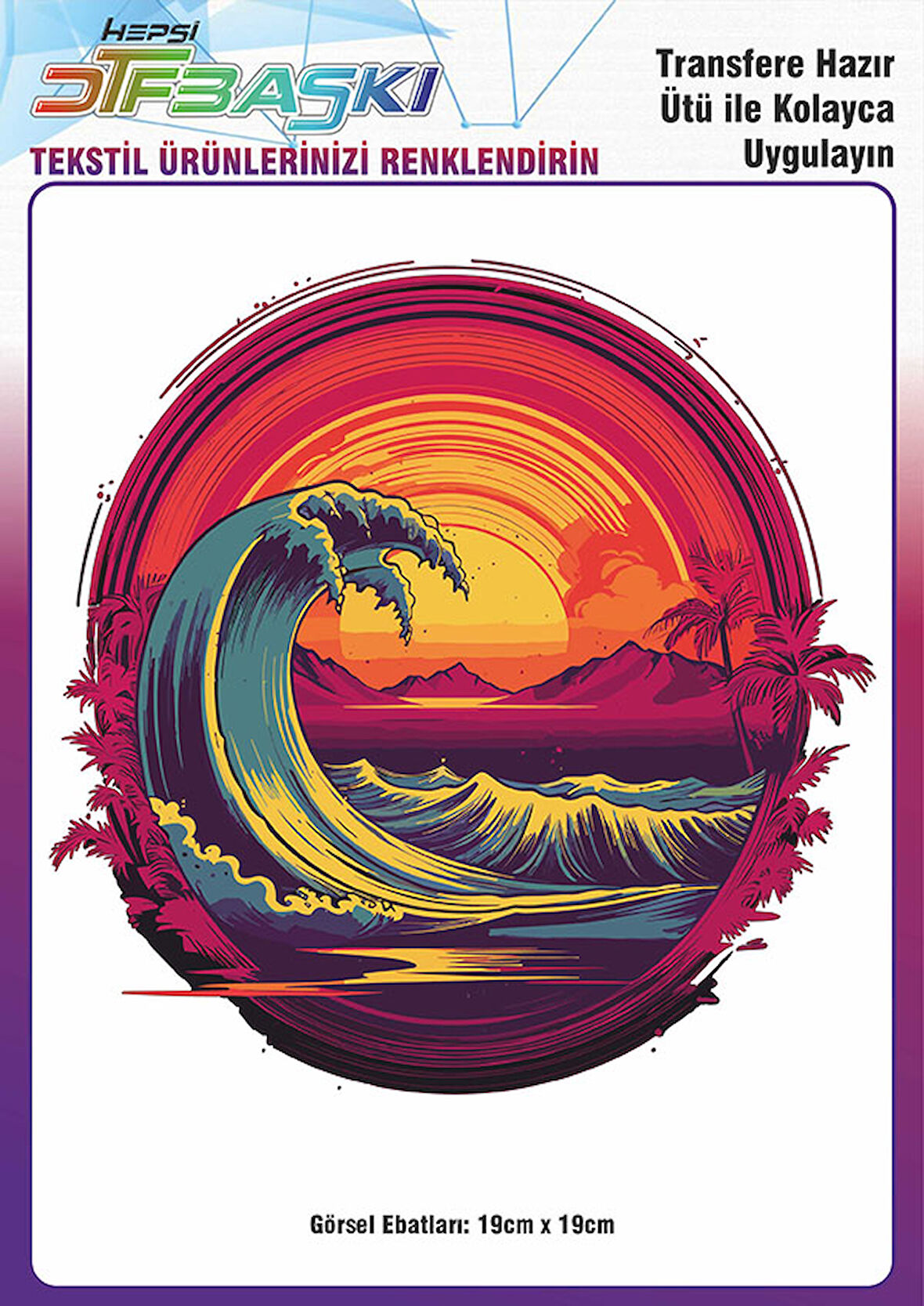 Ütü ile Yapışan Tişört Tekstil Dtf Transfer Baskı