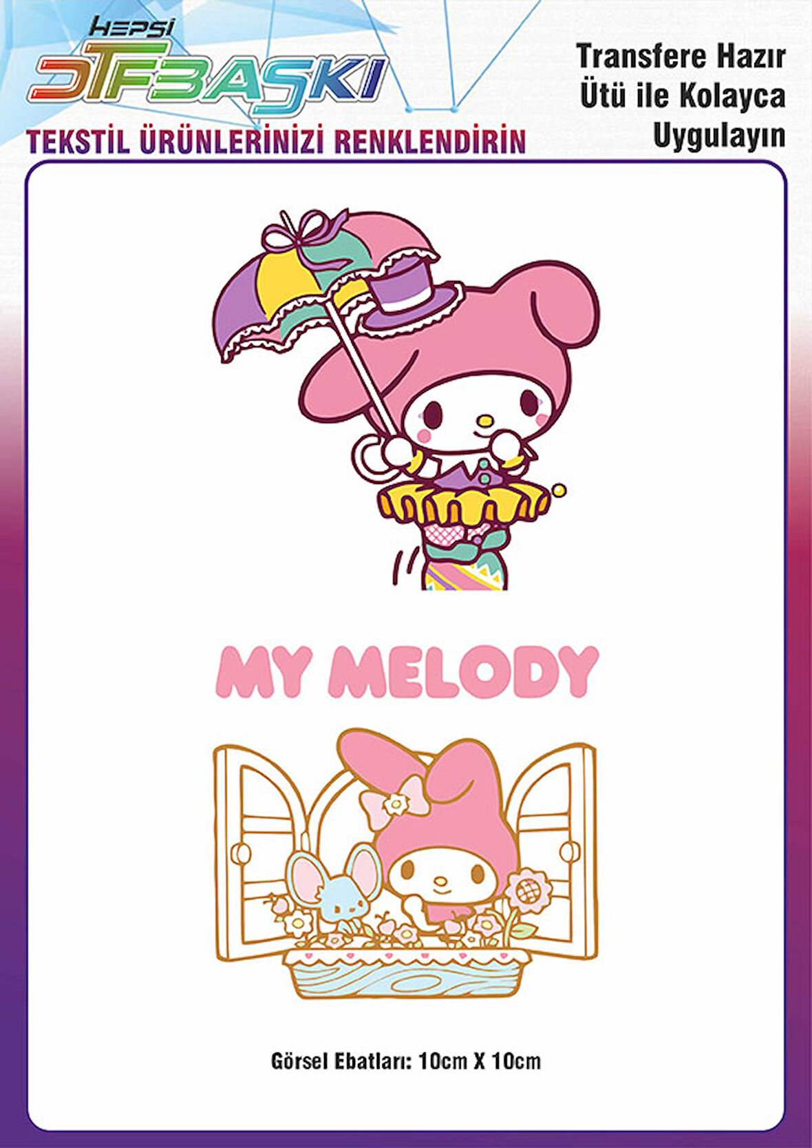 Melody Ütü ile Yapışan Tişört Tekstil Transfer Dtf Baskı