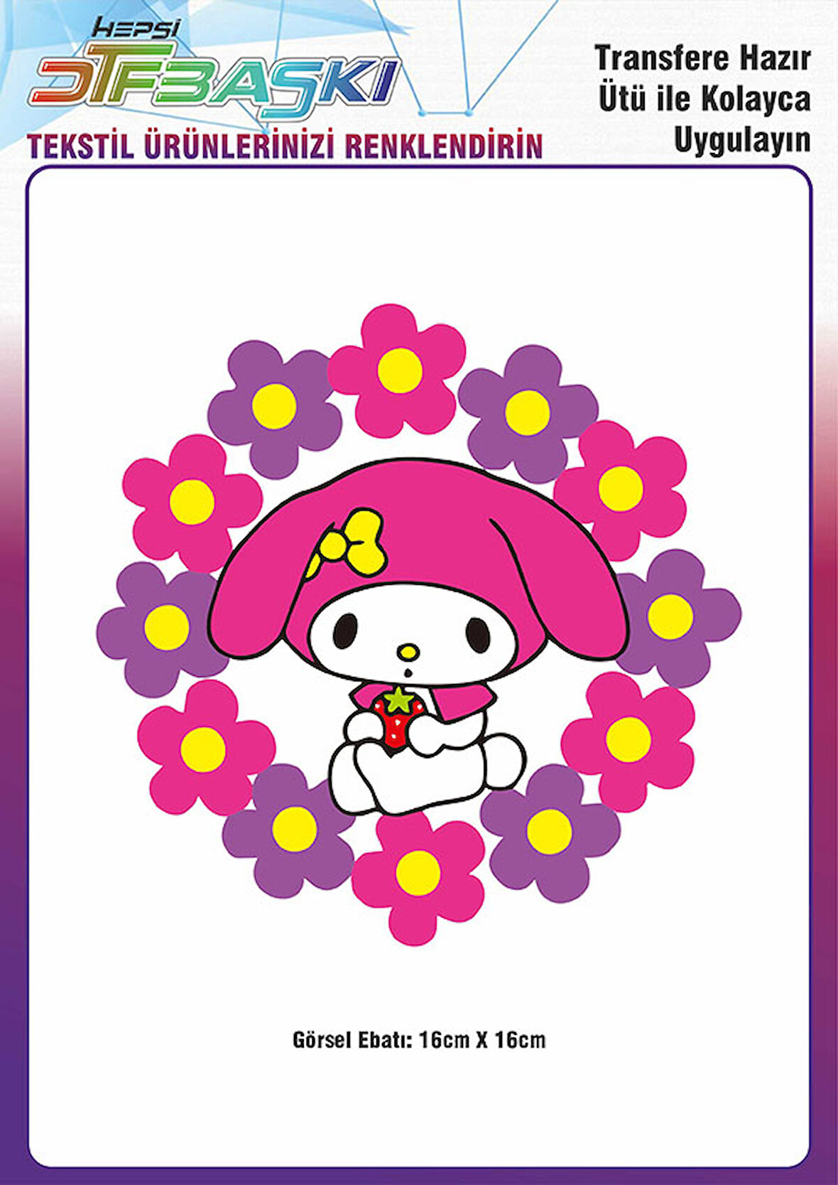 Melody Ütü ile Yapışan Tişört Tekstil Transfer Dtf Baskı