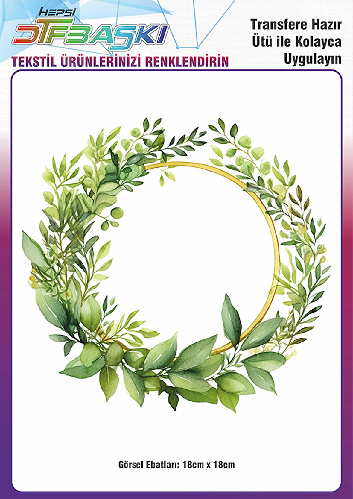 Ütü ile Yapışan Supla Tekstil Transfer Dtf Baskı