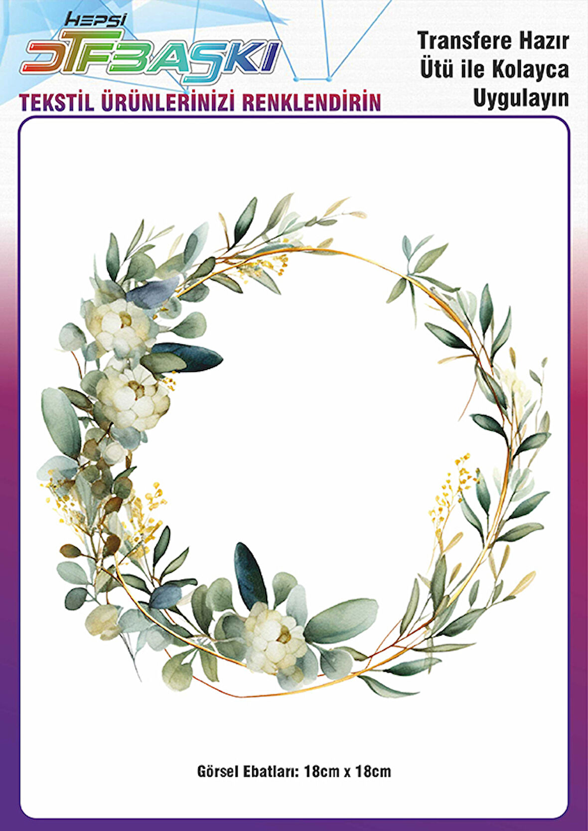 Ütü ile Yapışan Supla Tekstil Transfer Dtf Baskı