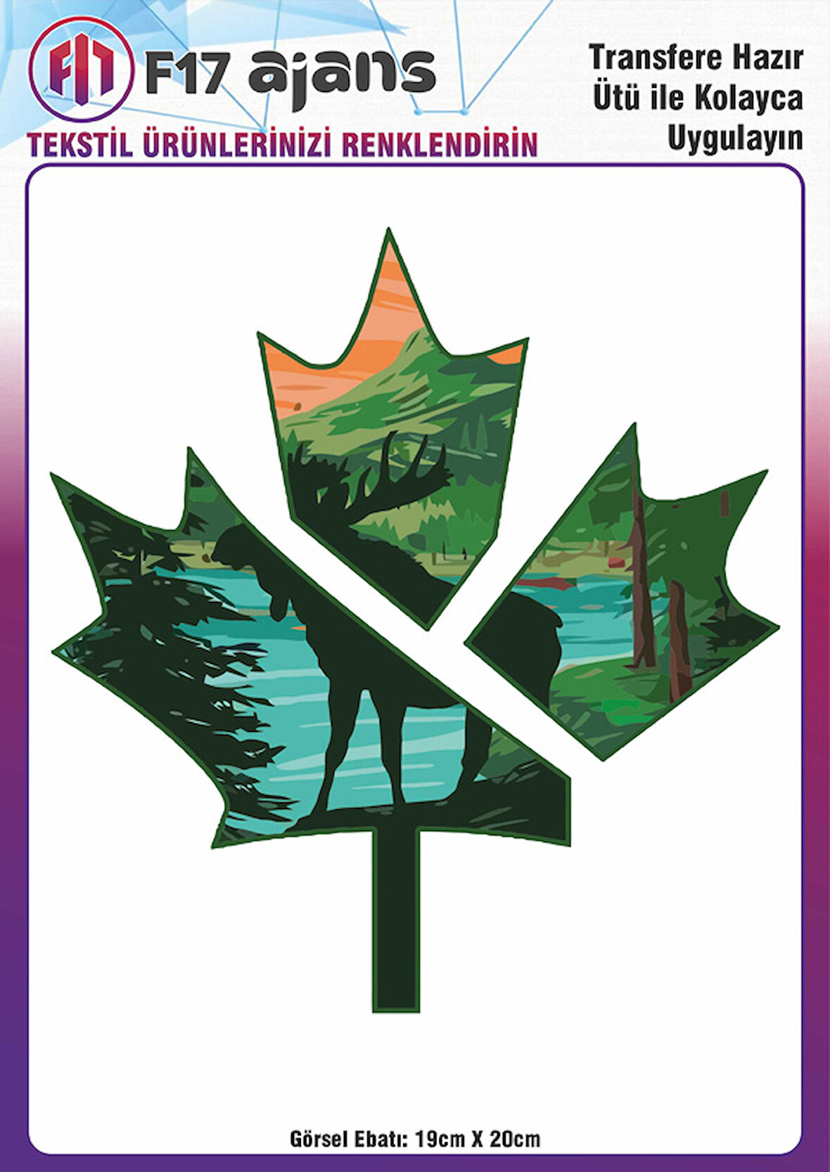 Ütü Ile Yapışan Tekstil Dtf Baskı Görseli Yaprak