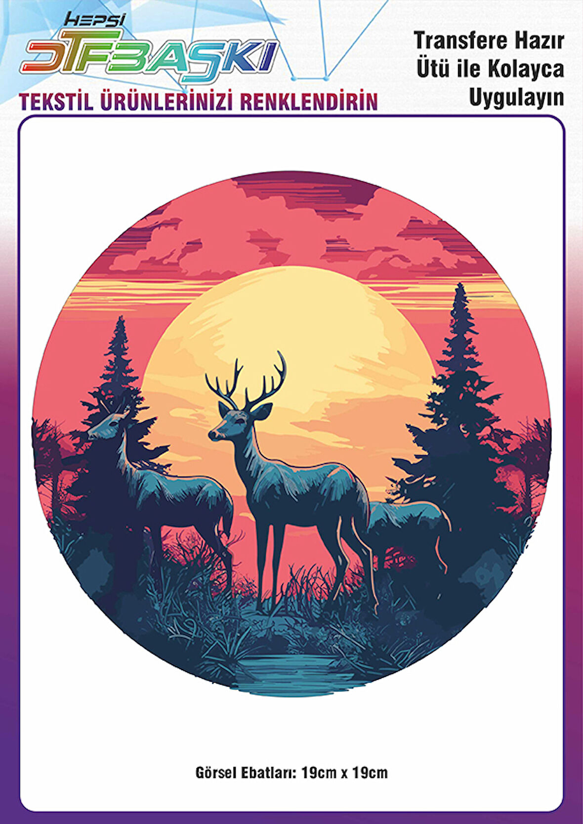 Ütü ile Yapışan Vintage Bohemian Tekstil Dtf Baskı