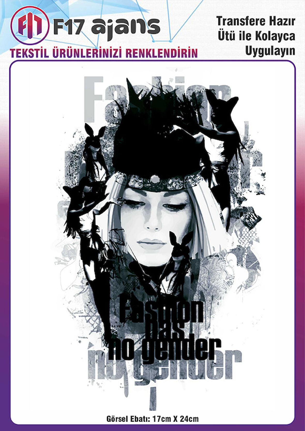 Ütü Ile Yapışan Tekstil Dtf Baskı Görseli Fashion Has No Gender