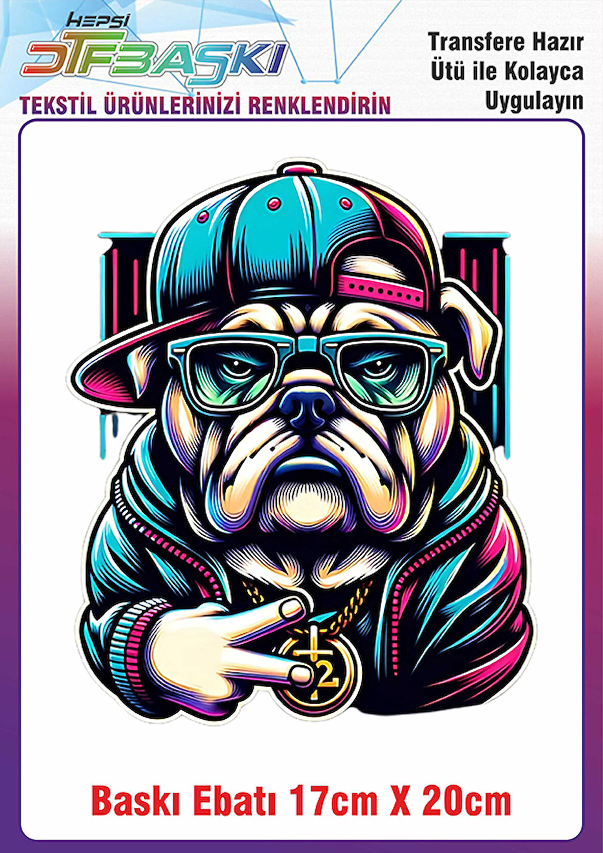 Renkli Köpek Ütü ile Yapışan Kumaş Tekstil Kıyafet Dtf Baskı
