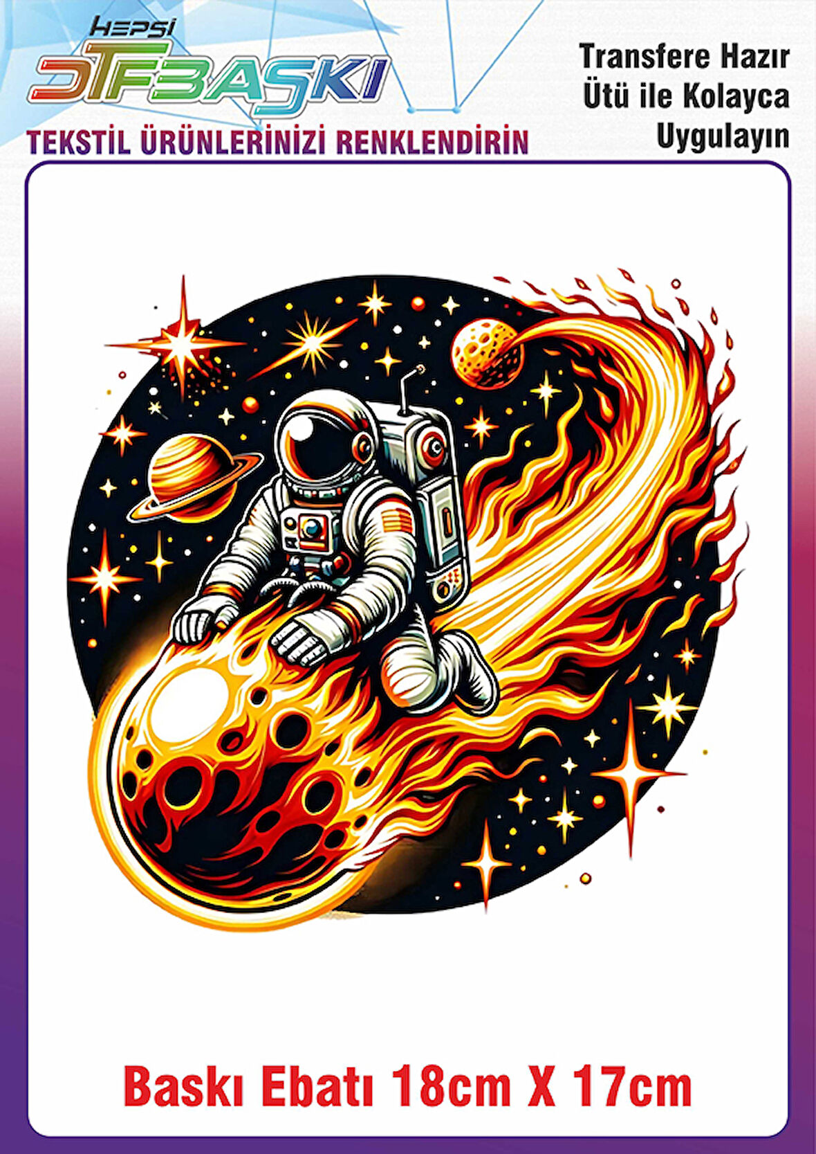 Astranot Uzay Ütü ile Yapışan Kumaş Tekstil Kıyafet Dtf Baskı
