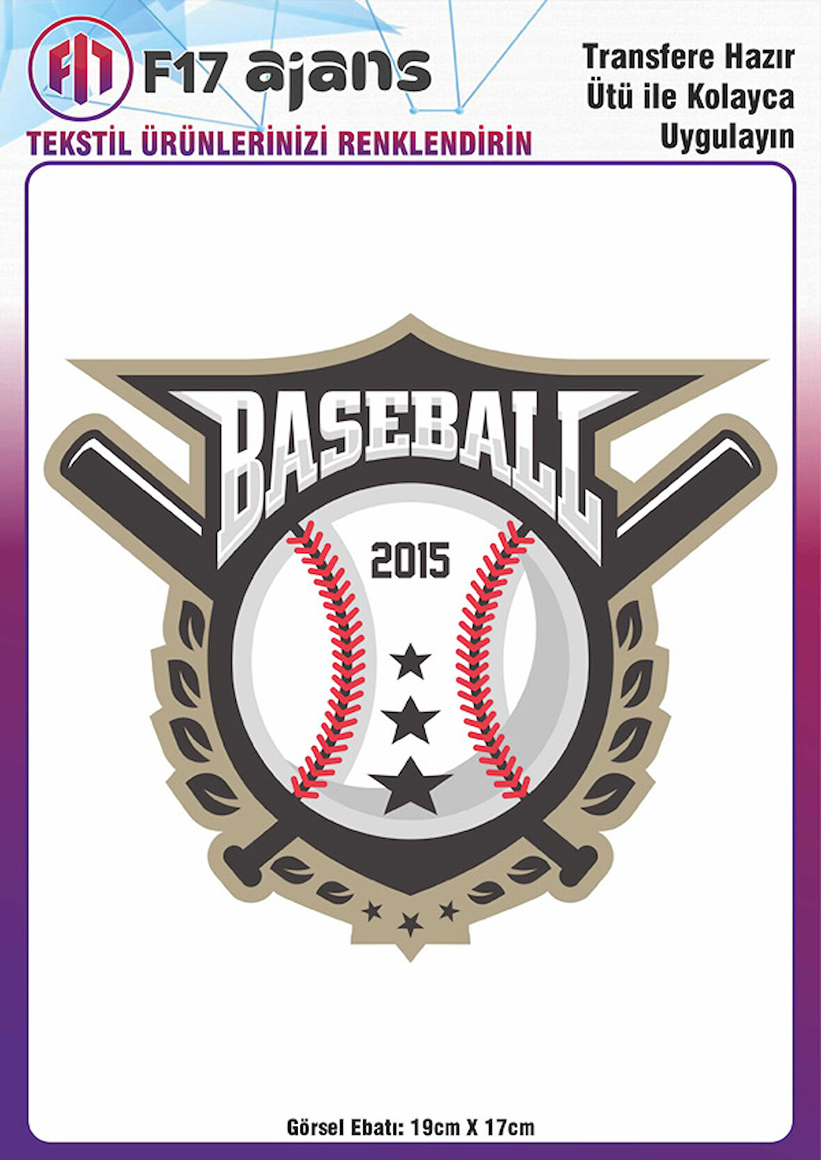 Ütü Ile Yapışan Tekstil Dtf Baskı Görseli Baseball