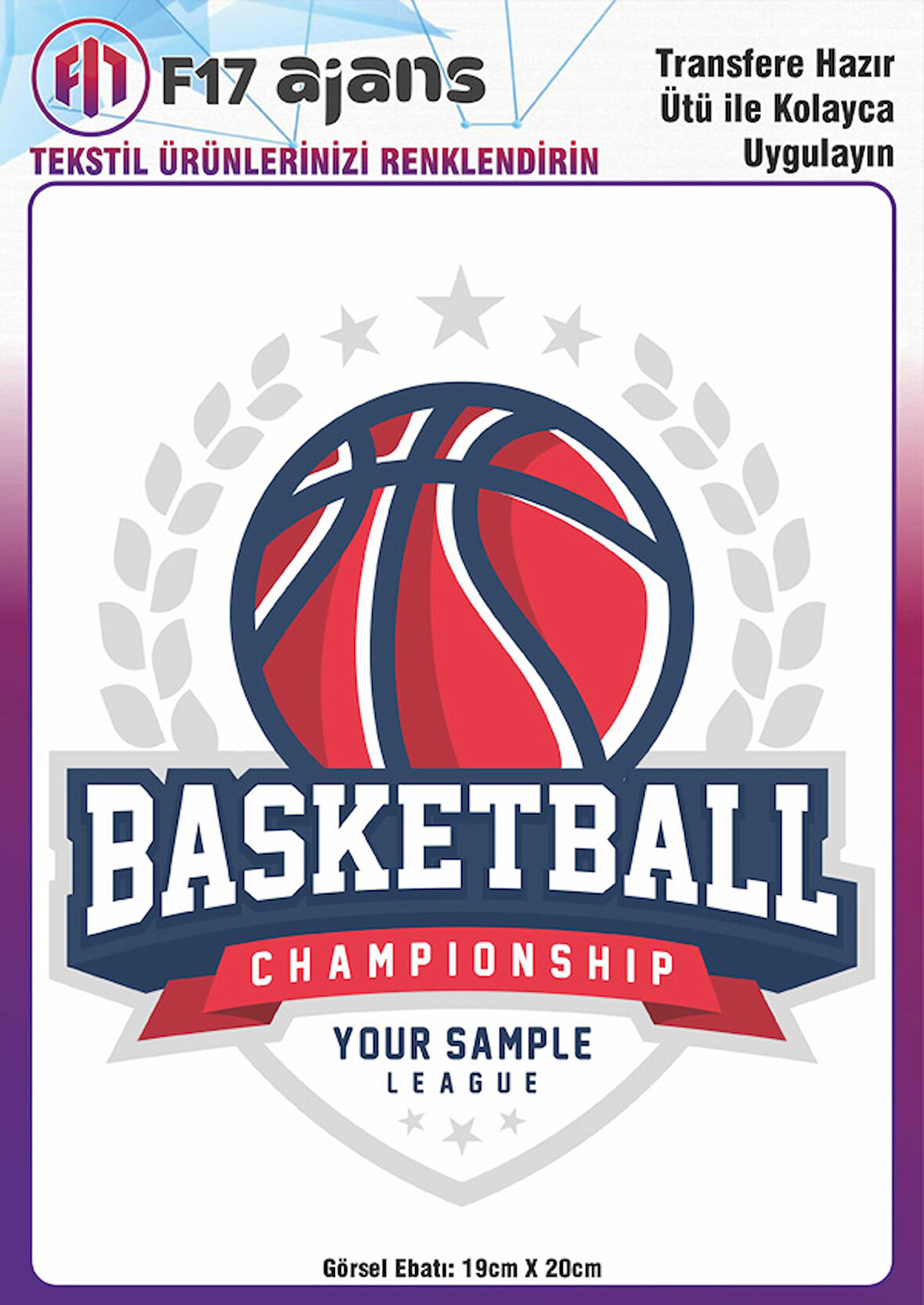 Ütü Ile Yapışan Tekstil Dtf Baskı Görseli Basketball