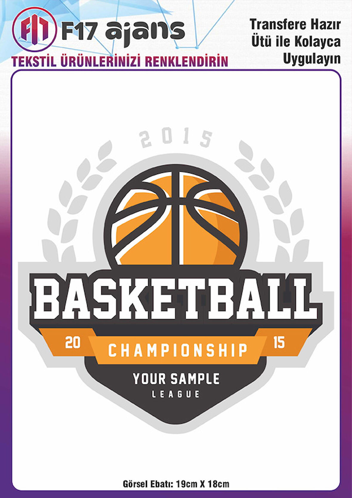 Ütü Ile Yapışan Tekstil Dtf Baskı Görseli Basketball