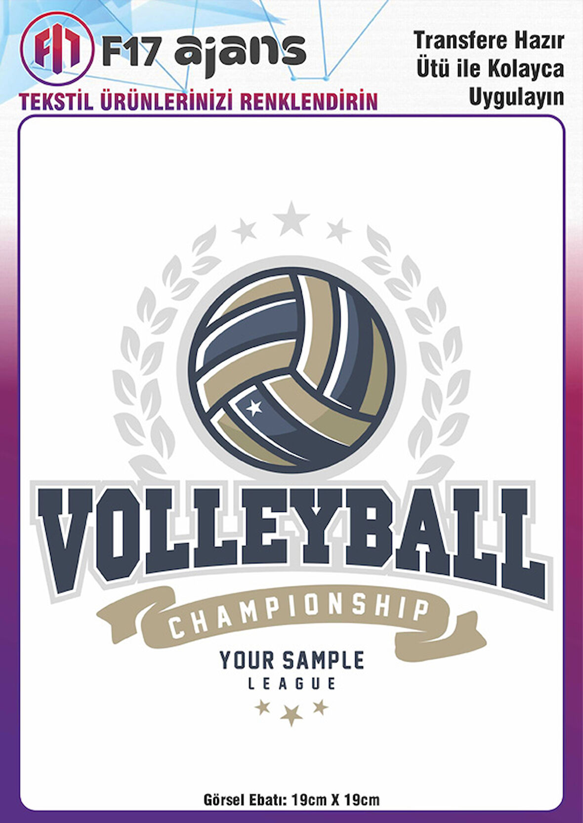 Ütü Ile Yapışan Tekstil Dtf Baskı Görseli Volleyball