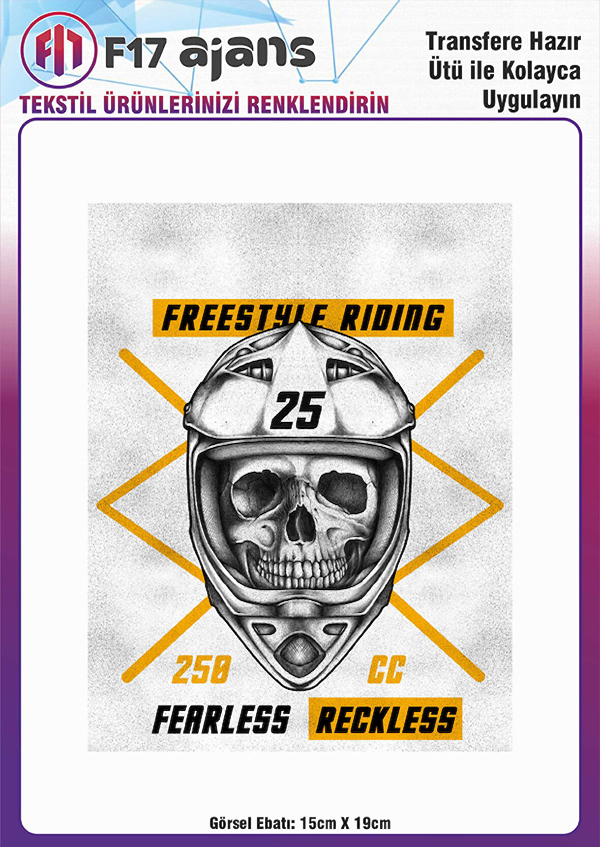 Ütü ile Yapışan Tekstil DTF Transfer Baskı Freestyle Riding