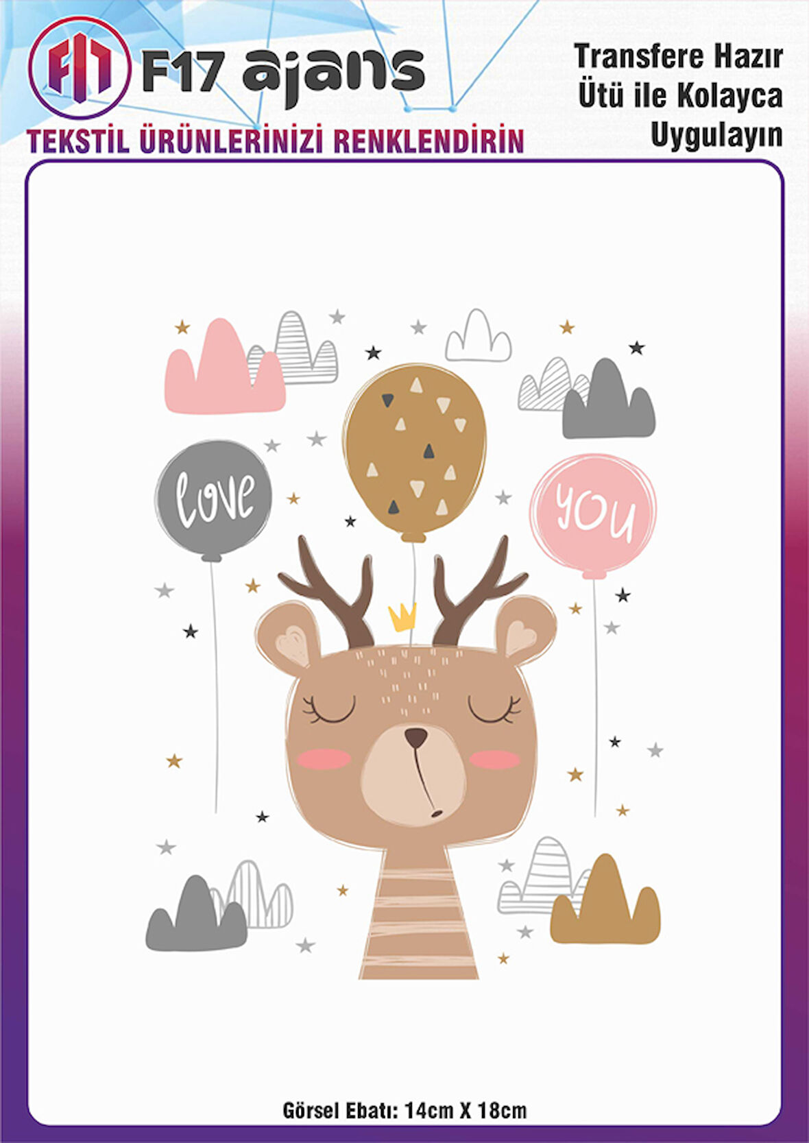 Ütü ile Yapışan Tekstil DTF Transfer Baskı