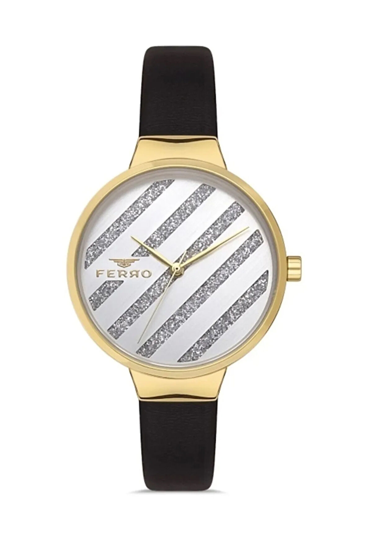 Siyah Deri Kordon Kadın Kol Saati F21153b-n