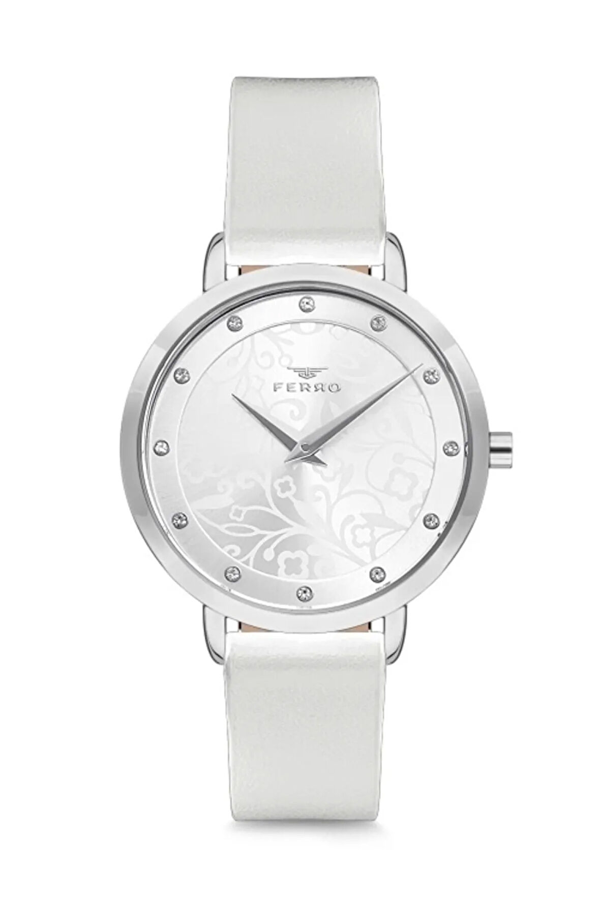 Beyaz Deri Kordon Kadın Kol Saati F2985b-1007-a