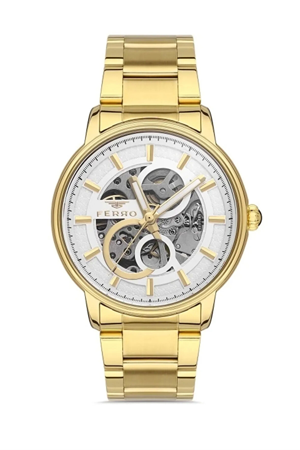 F31399A-B Otomatik Çelik Altın Rengi 44 mm Erkek Kol Saati