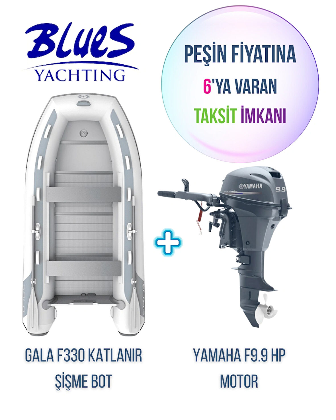GALA F330 ALÜMİNYUM TABANLI + YAMAHA 9.9HP