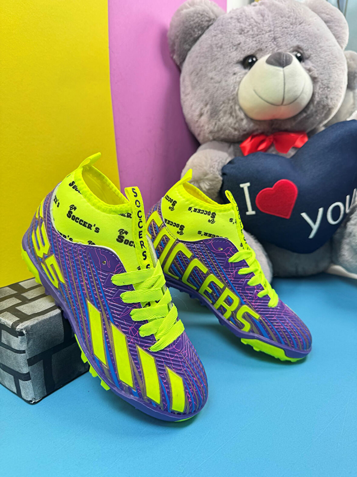  Erkek Çocuk Halısaha Çoraplı Çivisiz Futbol Spor Ayakkabısı F35HS