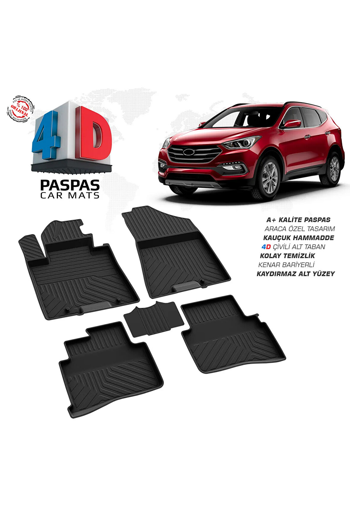 Hyundai Tucson Uyumlu 4D Havuzlu Paspas 2015 – 2020 Model