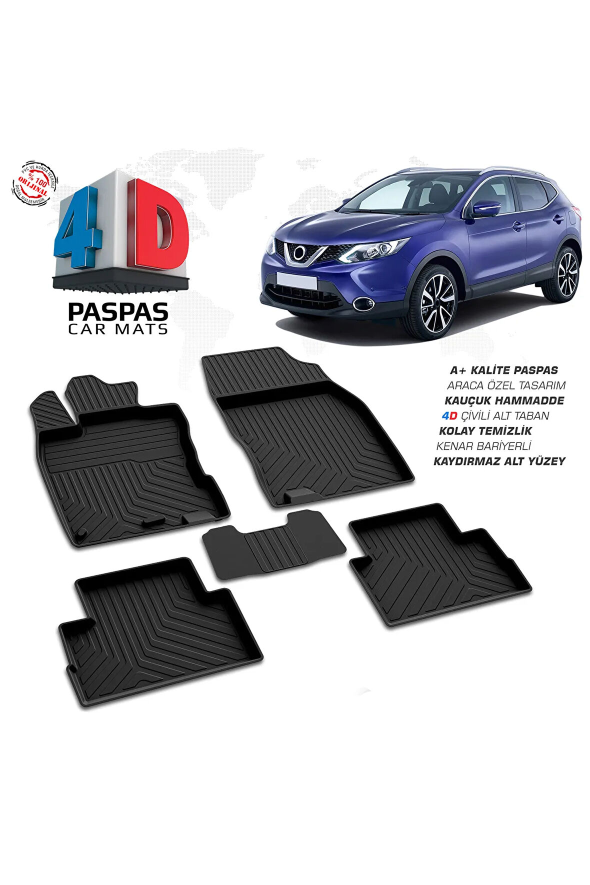 Nissan Qashqai 4D Havuzlu Paspas 2014 – 2021 Model