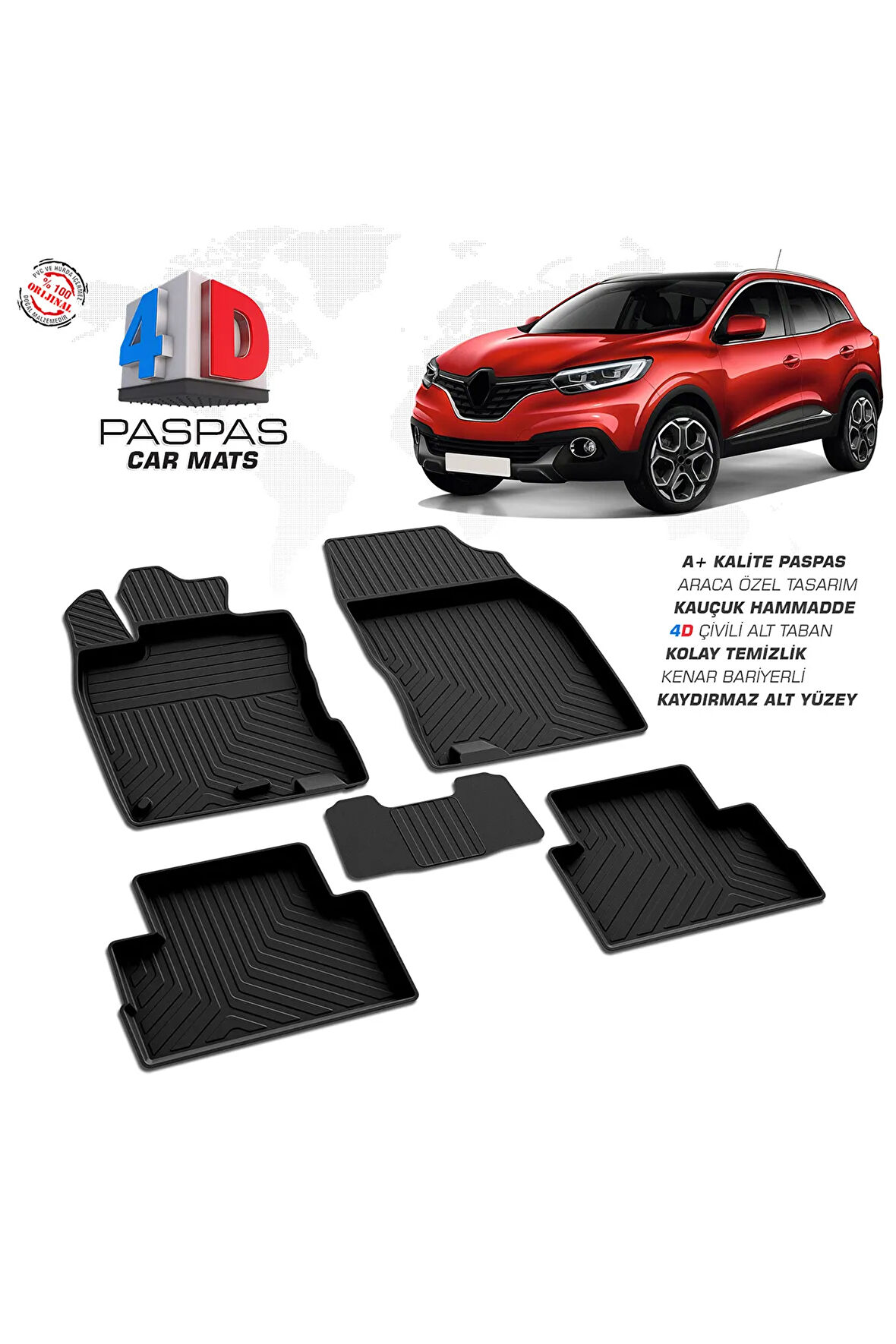 Renault Kadjar 4D Havuzlu Paspas 2015 – 2021 Model