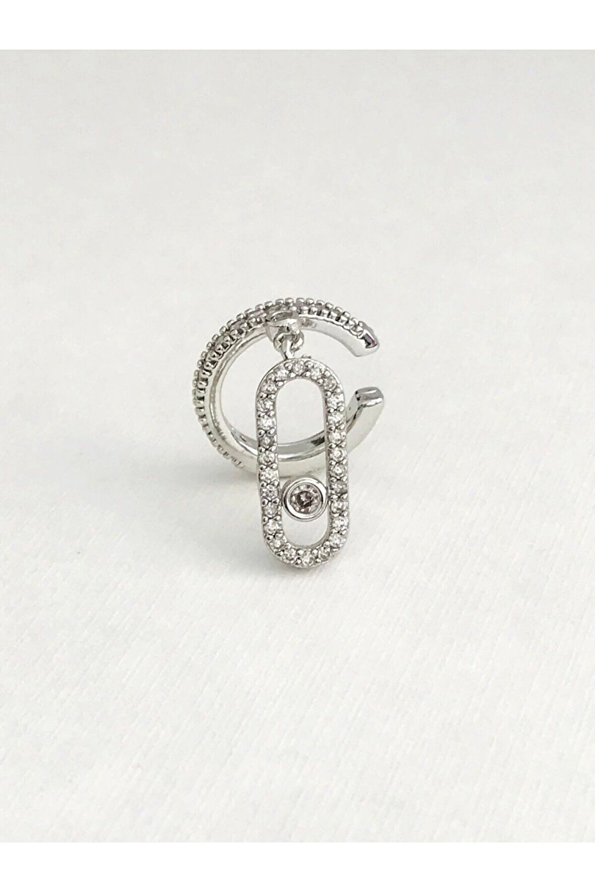 Çelik Taşlı Kıkırdak Küpe