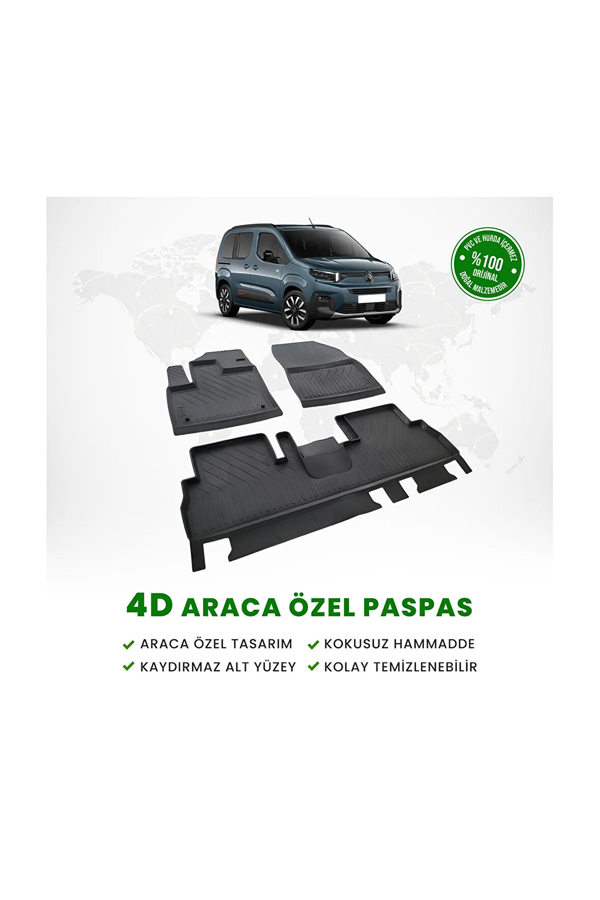 Citroen Berlingo 4D Havuzlu Paspas 2019 Model Ve Sonrası