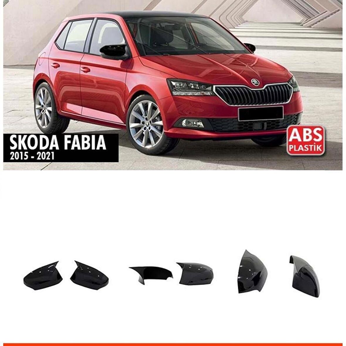 Fabia Mk3 Batman Yarasa Ayna Kapağı Piano Black / 2015-2021 (Sinyalli)