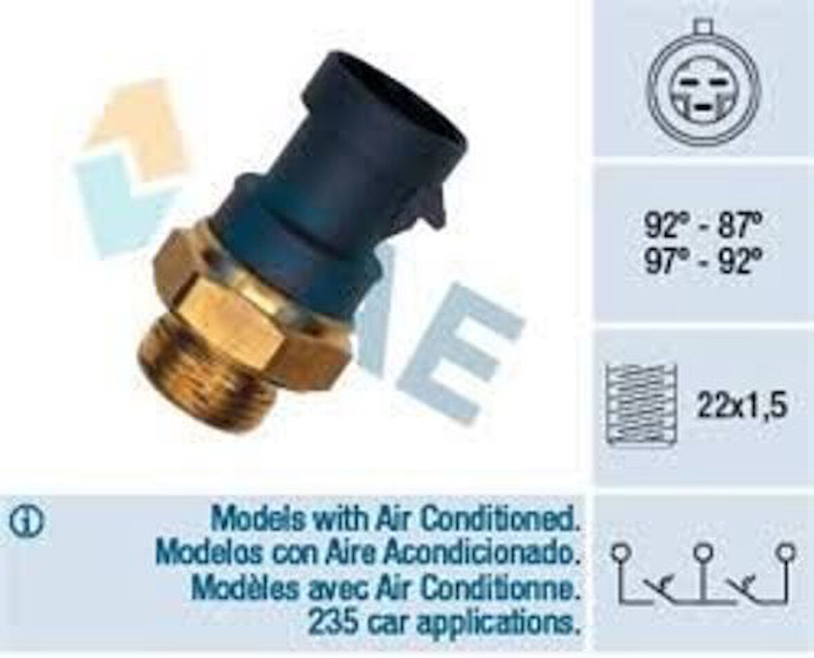 FAE 37910 Fan Müşürü Palio Tempra Sluno Marea (3 Fişli) 46477717