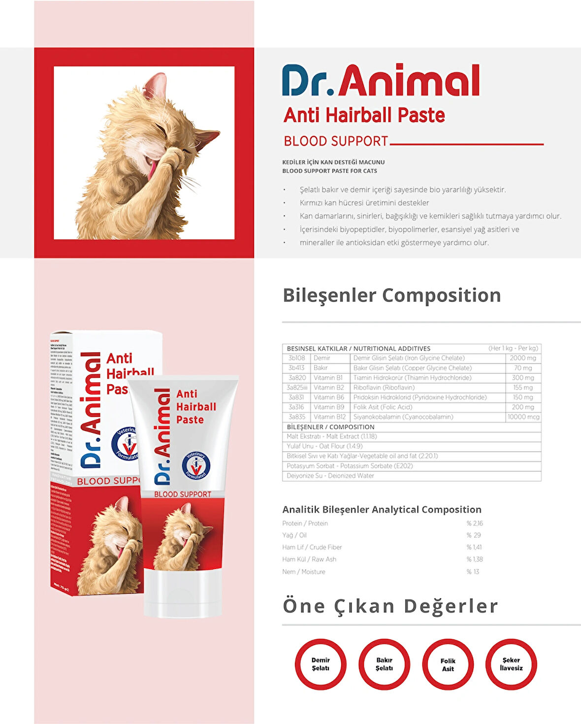 Dr. Animal Blood Support Paste 75 gr Kan Yapımı Desteği