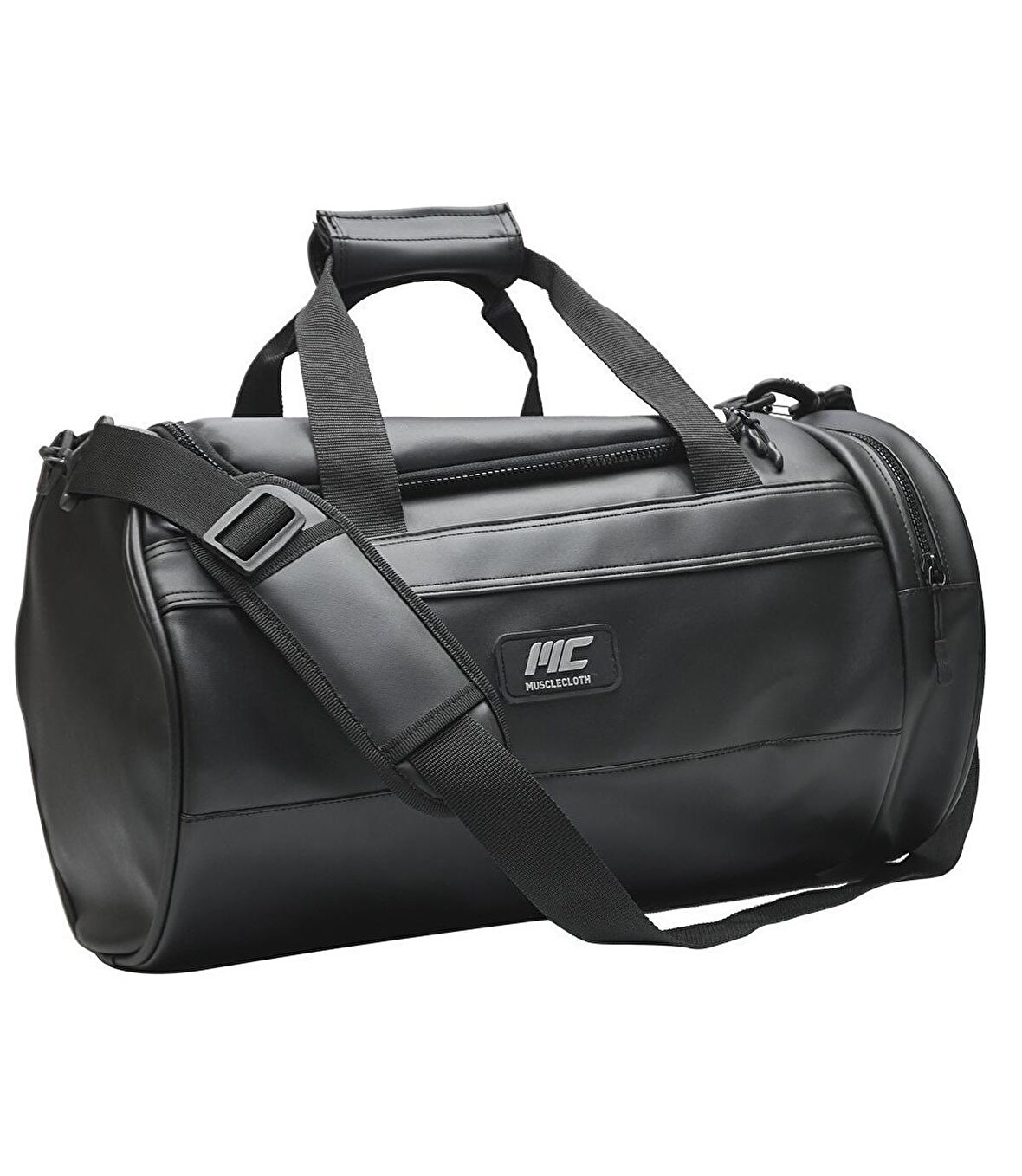 MuscleCloth Elite Duffel Bag Silindir Spor Çanta Siyah