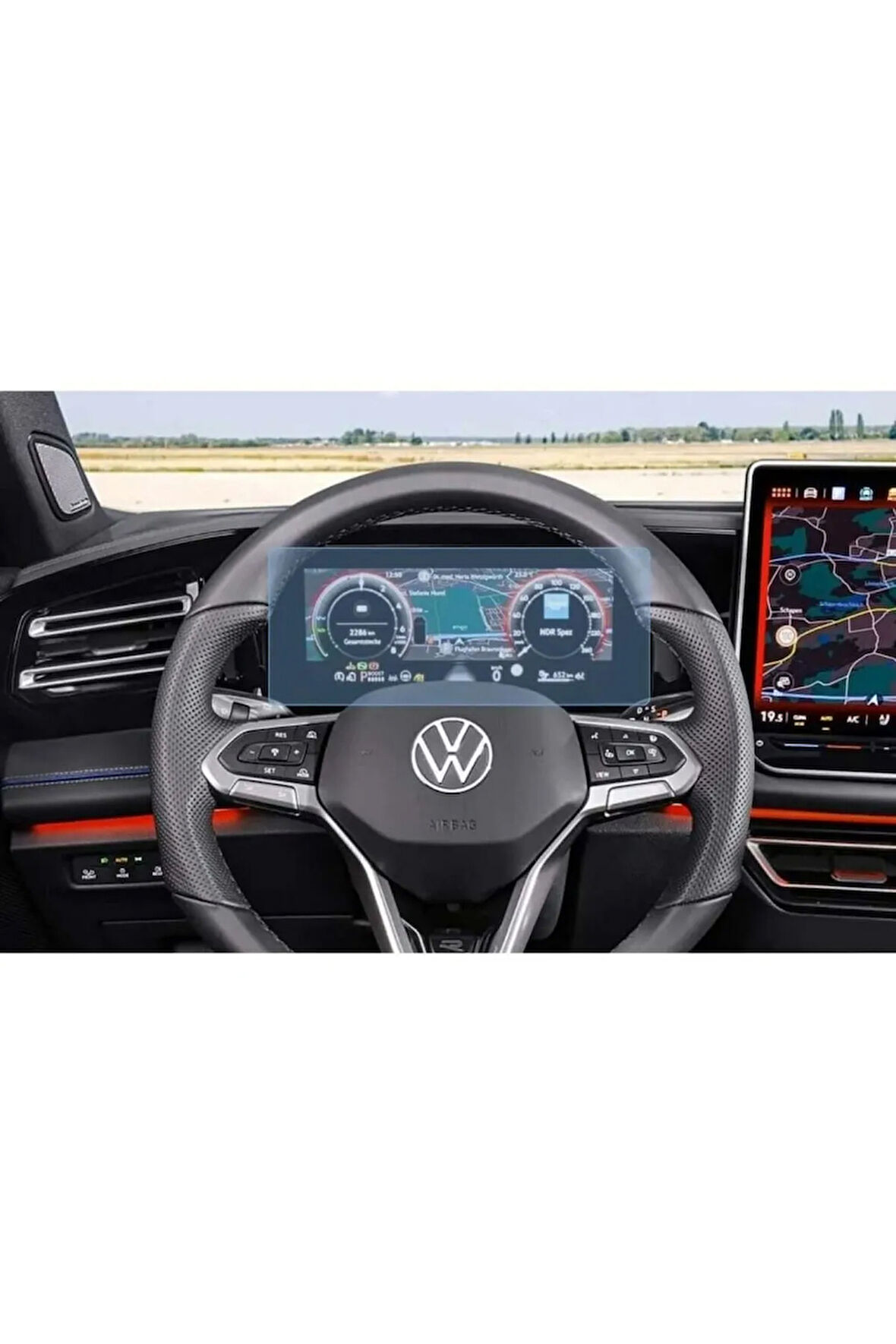 Favitek Volkswagen Yeni Tiguan E-tsi 10.25 Inç Gösterge ve Navigasyon Uyumlu 9h Nano Ekran Koruyucu 2024